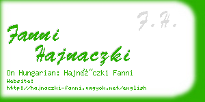 fanni hajnaczki business card